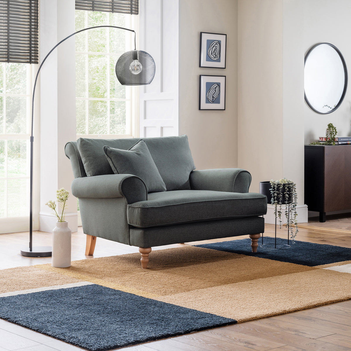 Norbury Snuggle Chair Slate from Roseland Furniture