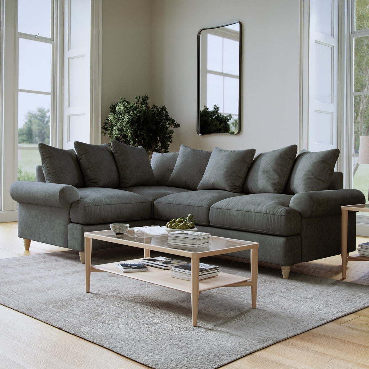 Pembroke Left Hand Corner Sofa Slate from Roseland Furniture