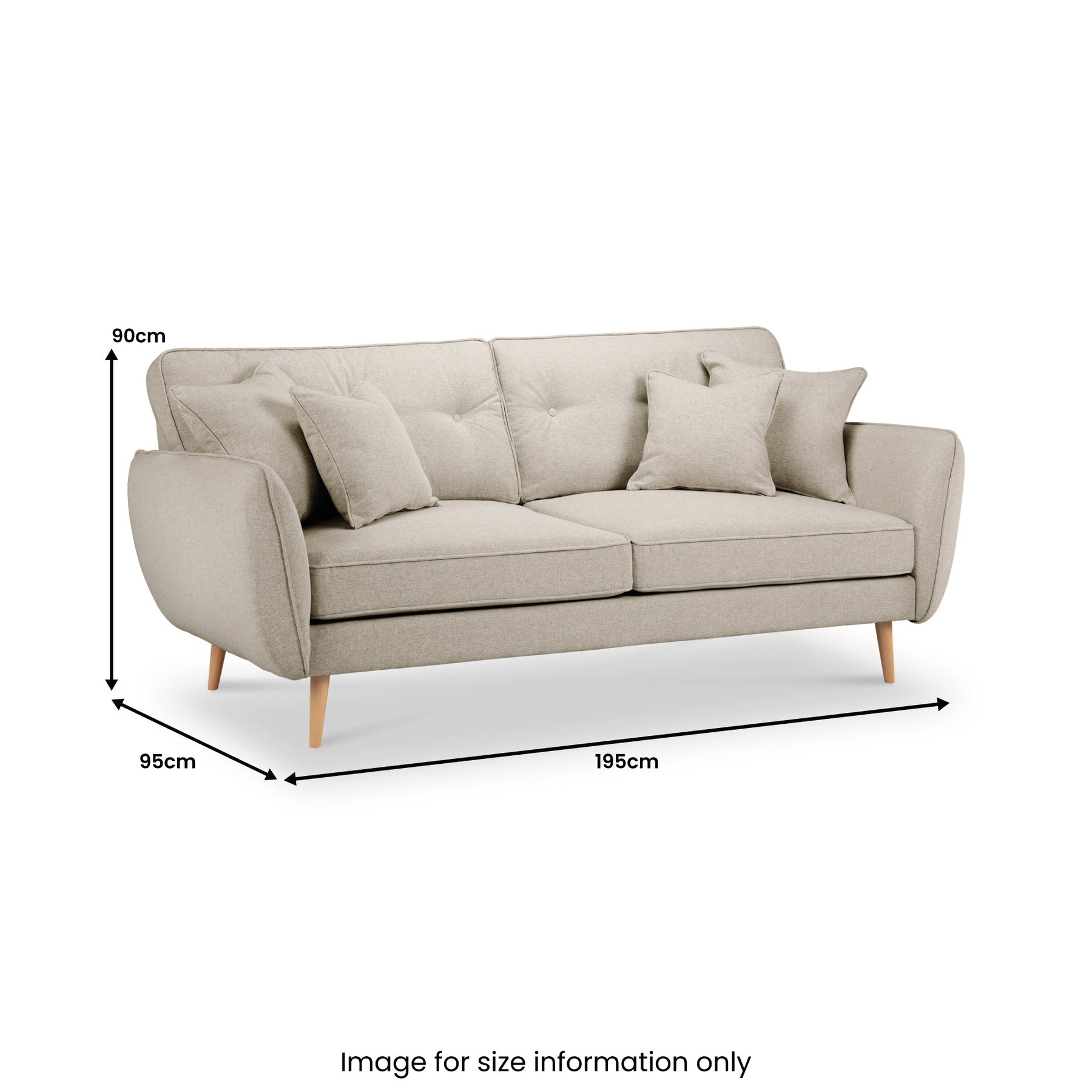 Elmbury 3 Seater Sofa Linen from Roseland Furniture