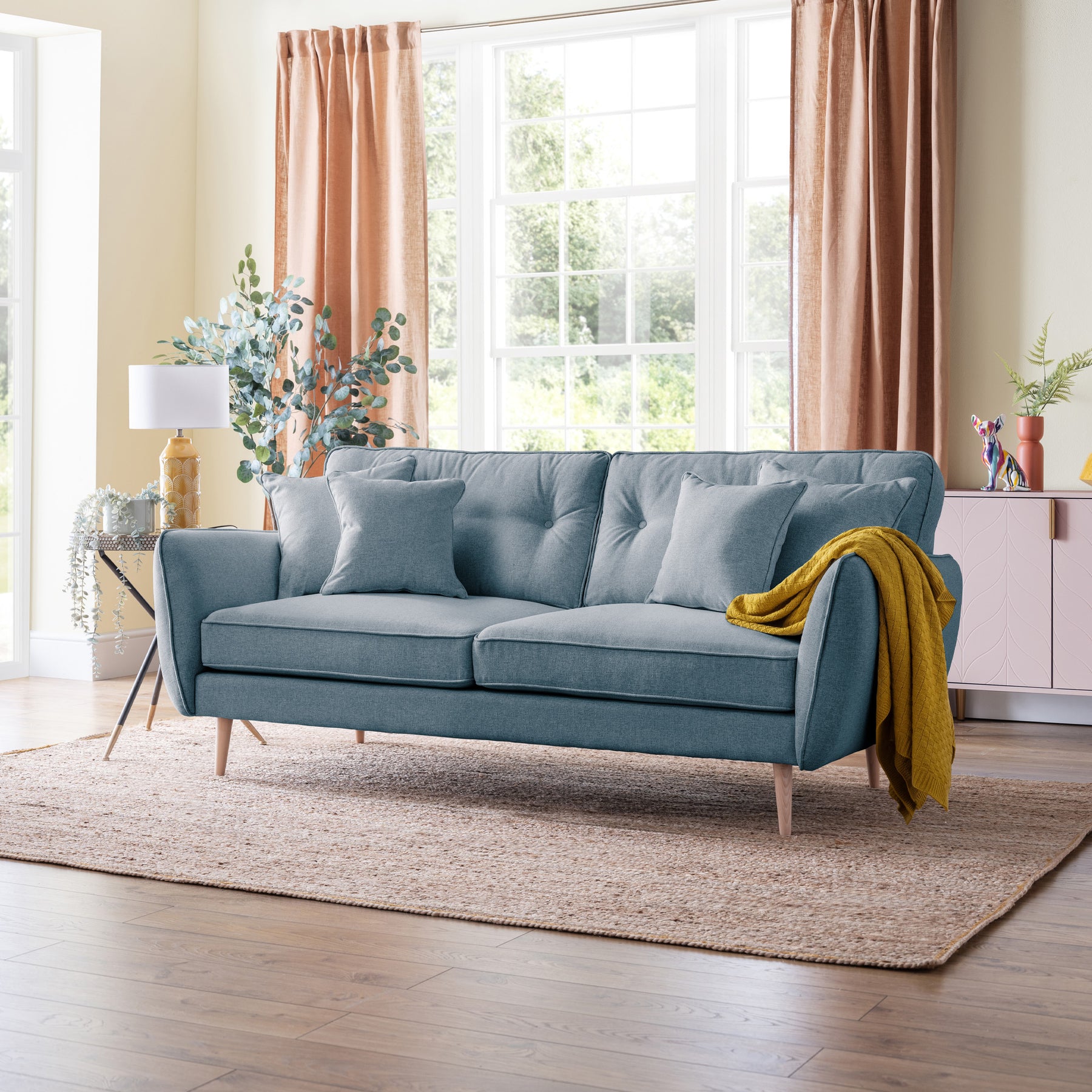 Elmbury 3 Seater Sofa Denim from Roseland Furniture