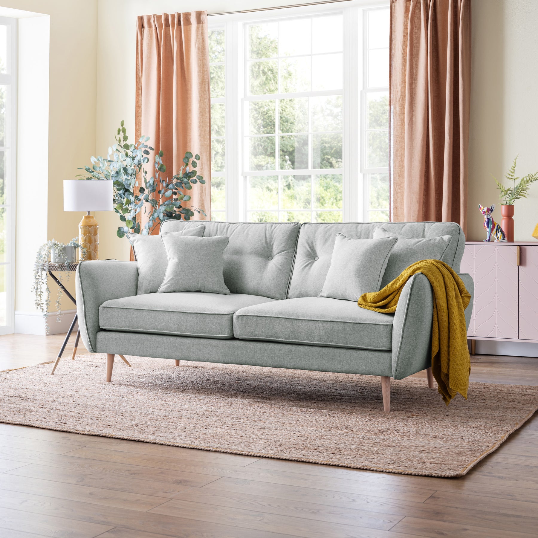 Elmbury 3 Seater Sofa Ashen from Roseland Furniture