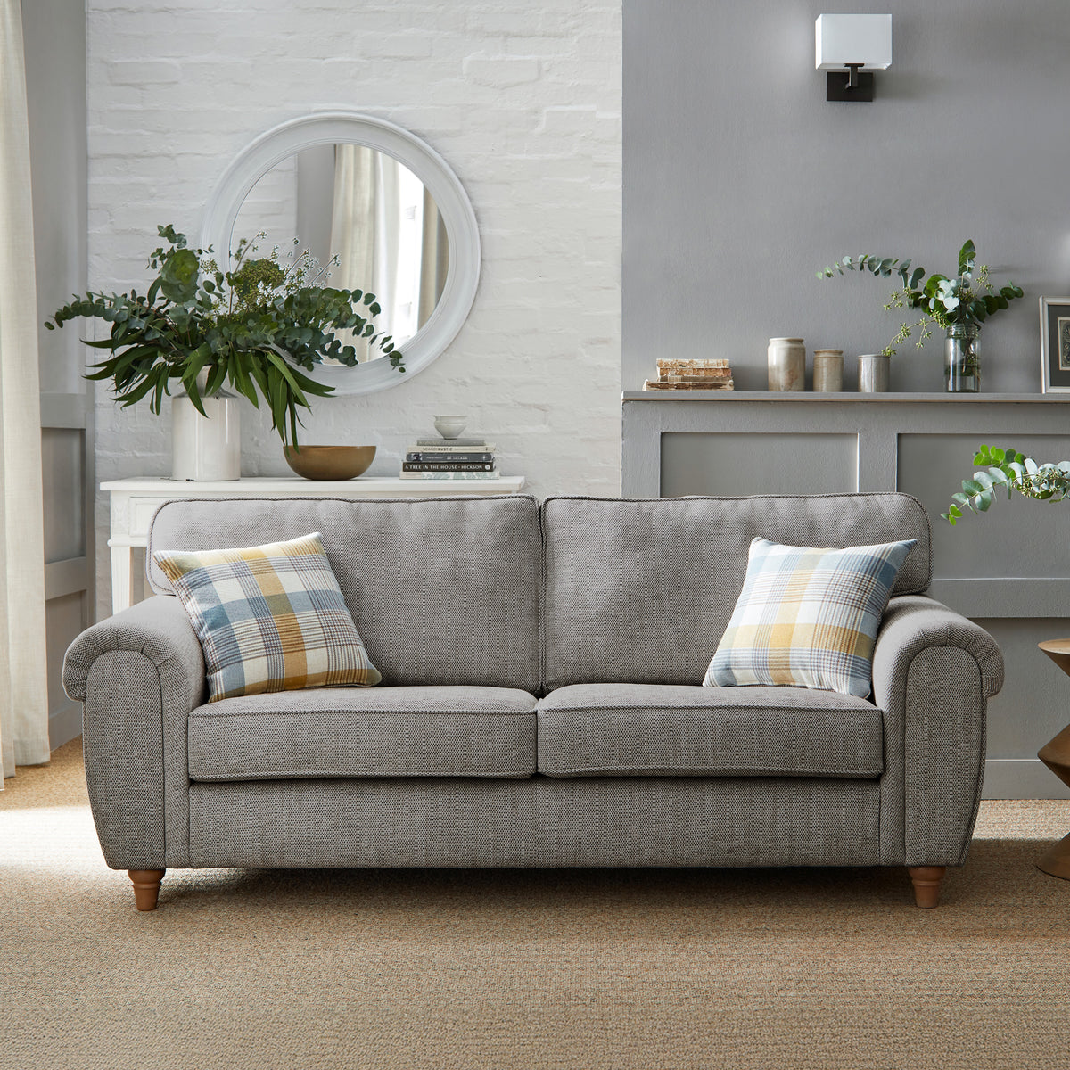 Rusford 3 Seater Sofa Grey from Roseland Furniture