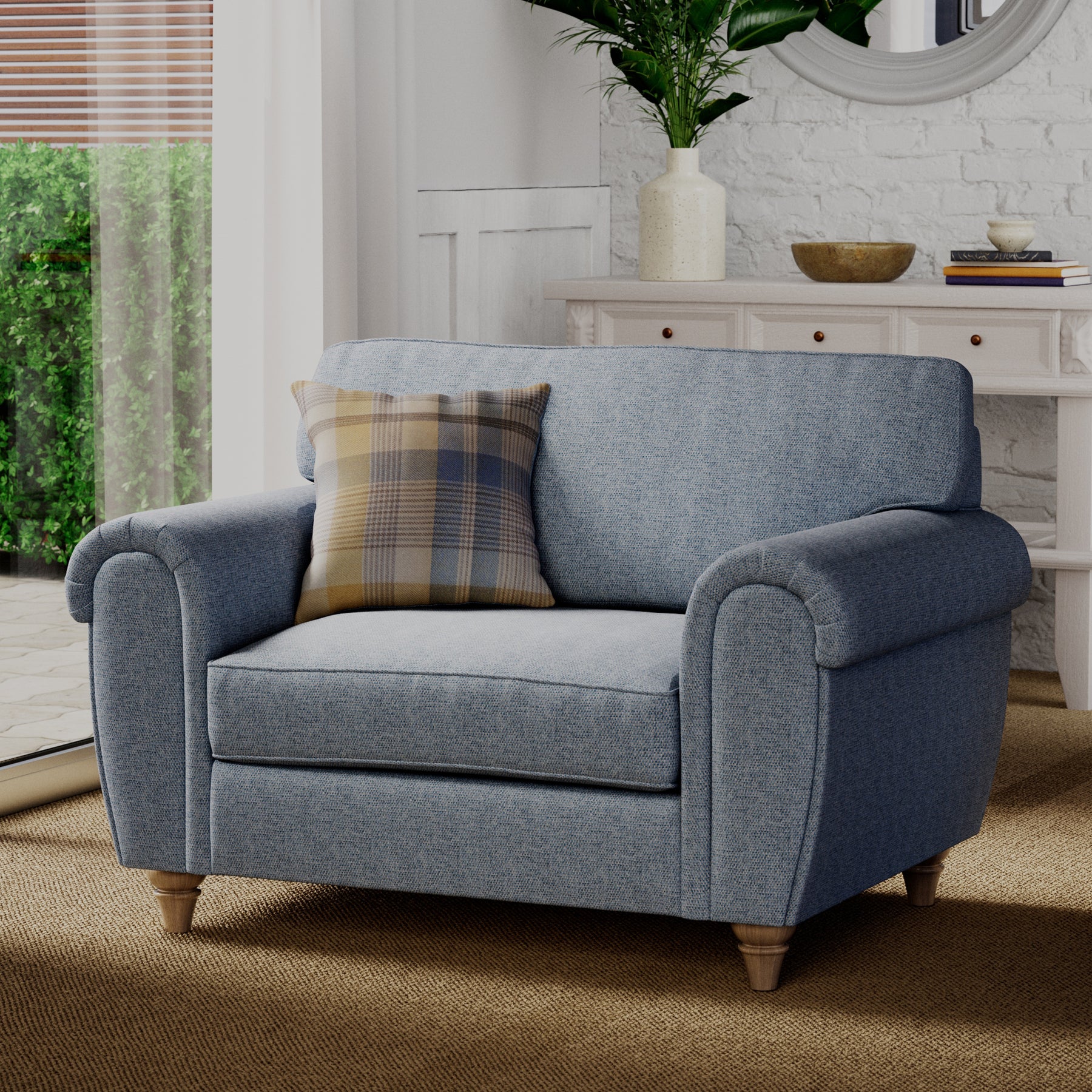 Rusford Snuggler Armchair Ocean from Roseland Furniture