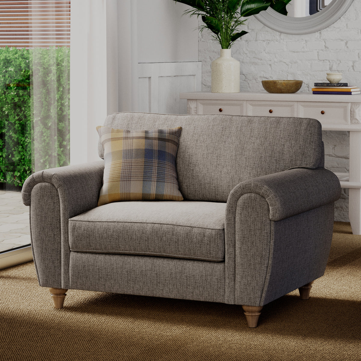 Rusford Snuggler Armchair Stone from Roseland Furniture