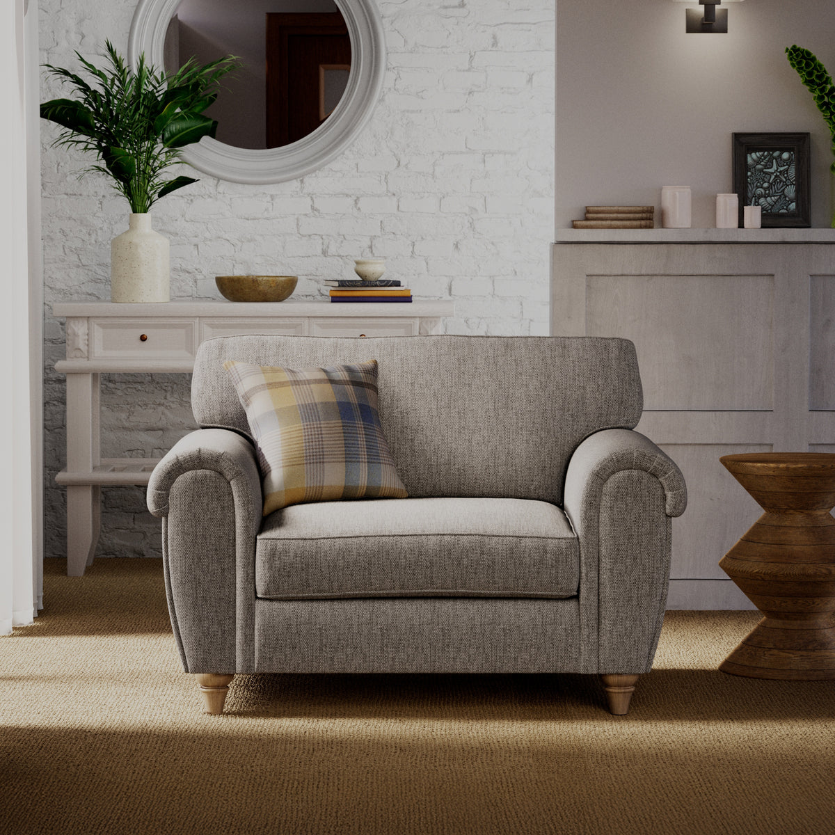 Rusford Snuggler Armchair Stone from Roseland Furniture