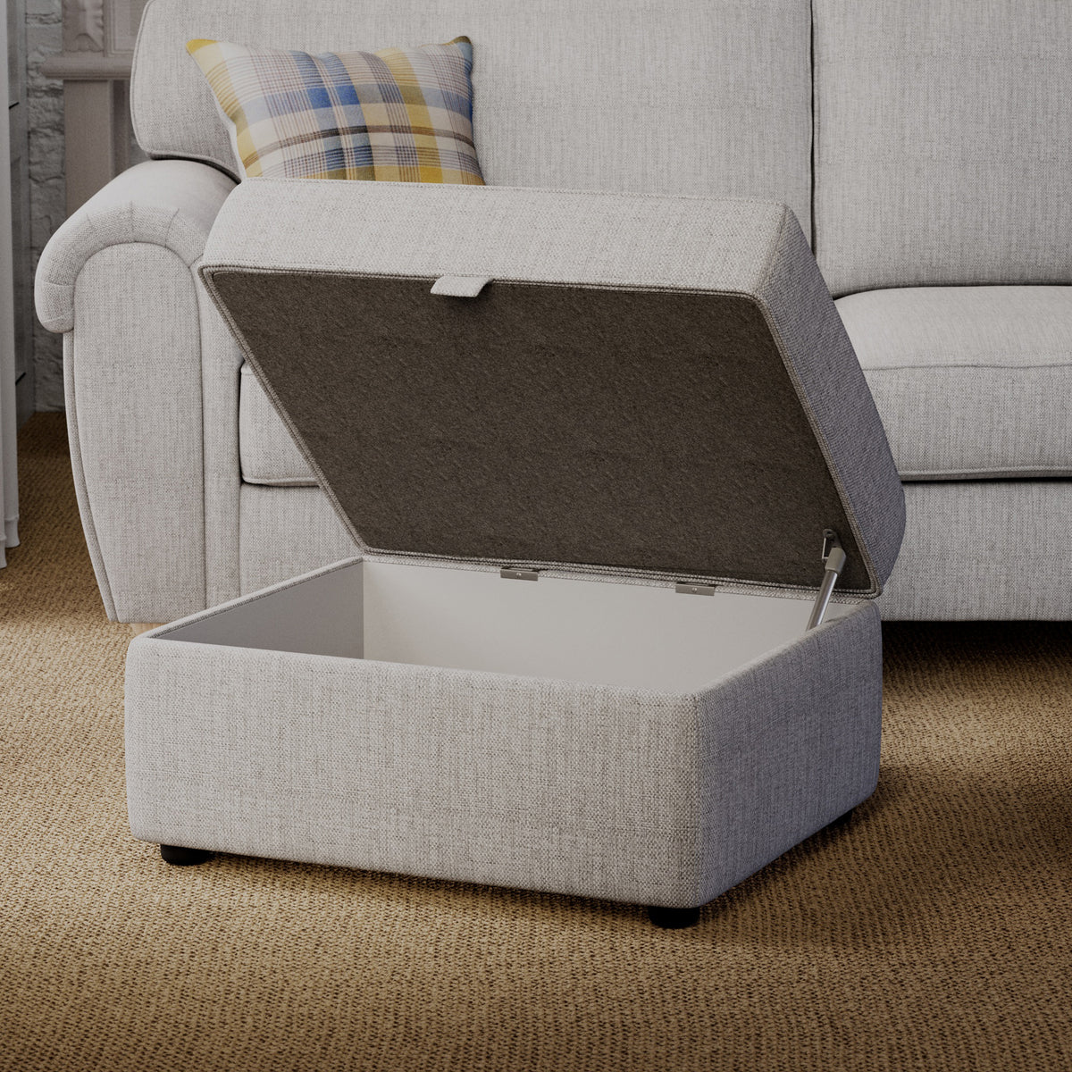 Rusford Storage Footstool Grey from Roseland Furniture
