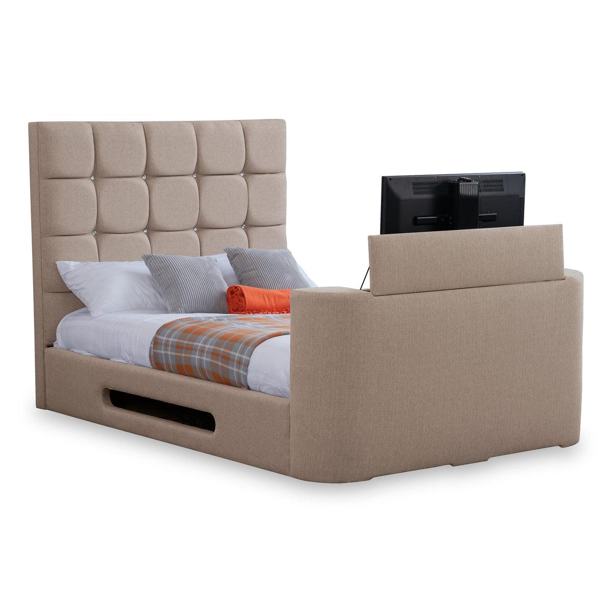 Hawkins Faux Linen TV Bed in Linen by Roseland Furniture