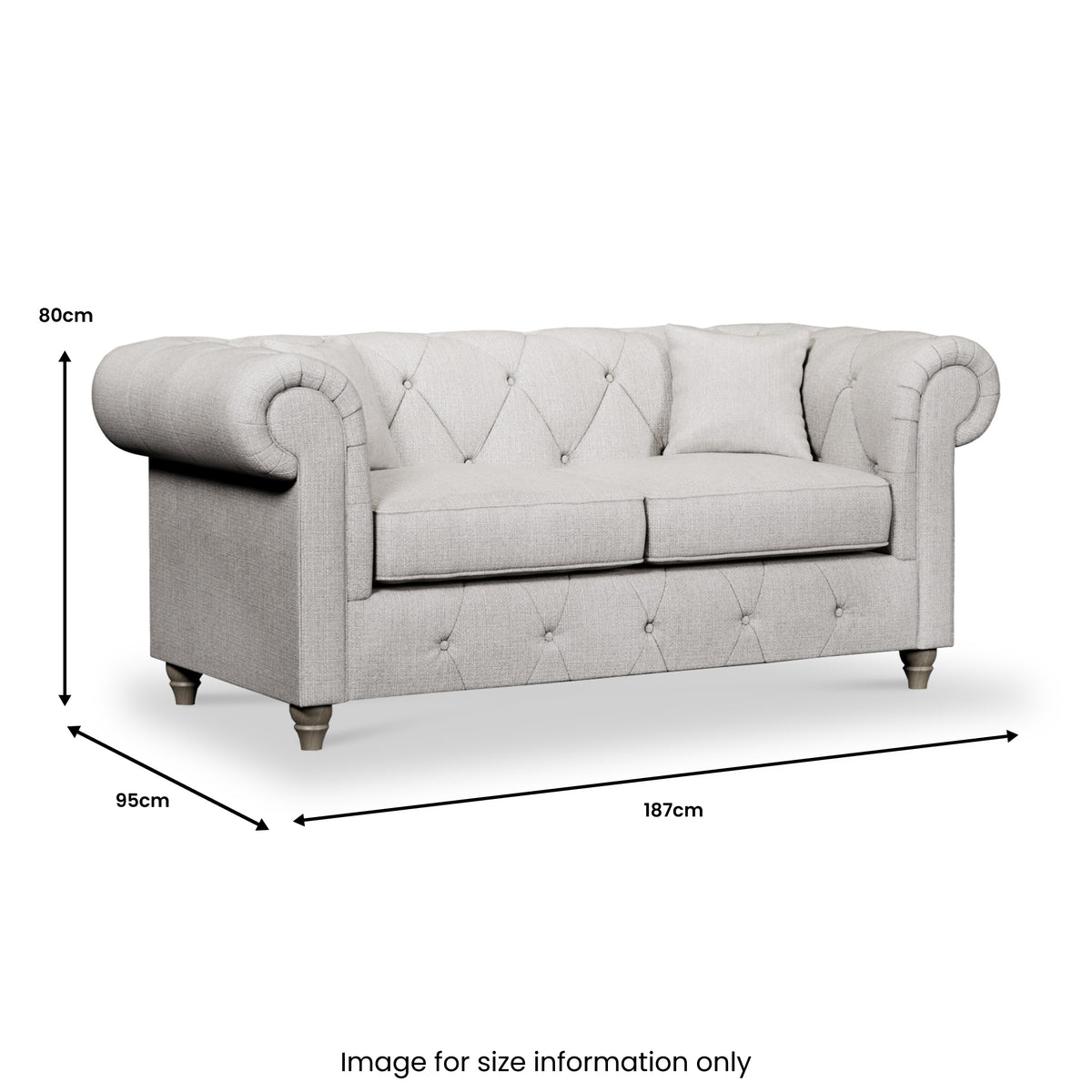 Everett 2 Seater Sofa Ash Washed Oak Feet from Roseland Furniture