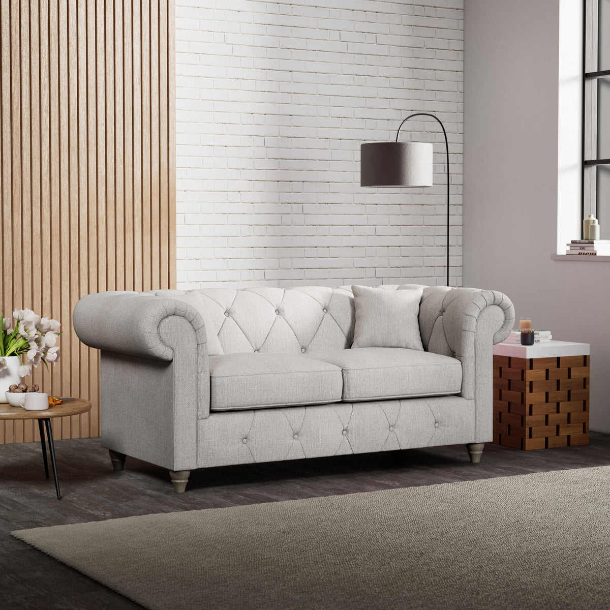Everett 2 Seater Sofa Ash Washed Oak Feet from Roseland Furniture