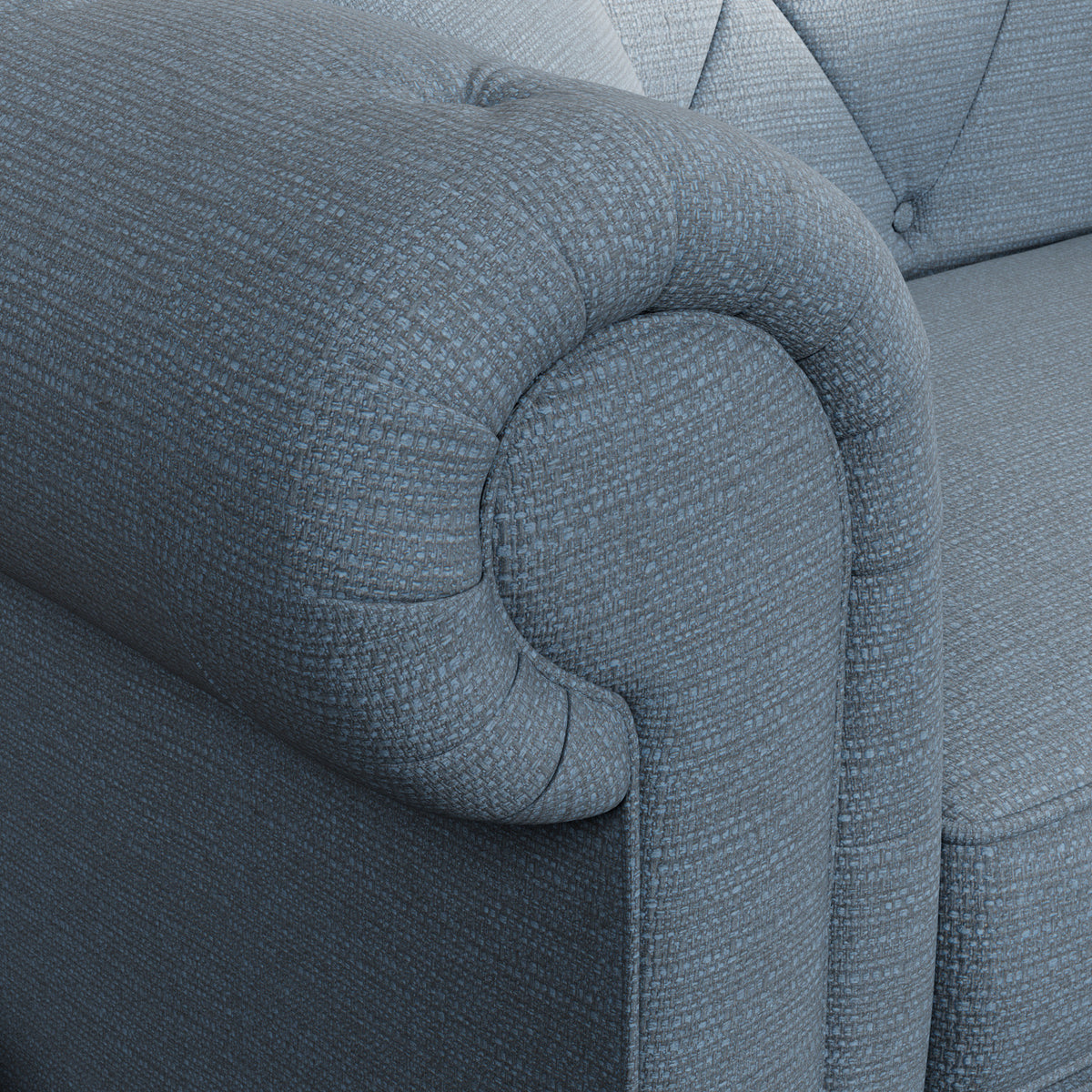 Everett 2 Seater Sofa Deep Blue Washed Oak Feet from Roseland Furniture
