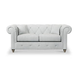 Everett 2 Seater Sofa Light Blue Washed Oak Feet from Roseland Furniture