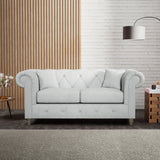 Everett 2 Seater Sofa Light Blue Washed Oak Feet from Roseland Furniture