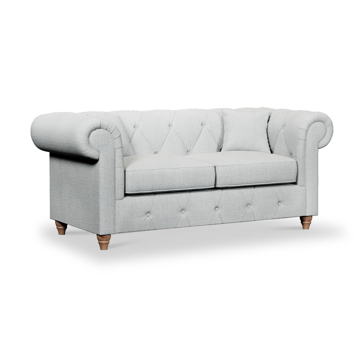 Everett 2 Seater Sofa Light Blue Walnut Feet from Roseland Furniture