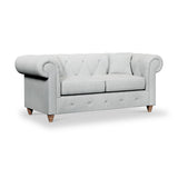 Everett 2 Seater Sofa Light Blue Walnut Feet from Roseland Furniture