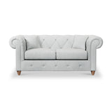 Everett 2 Seater Sofa Light Blue Walnut Feet from Roseland Furniture