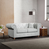Everett 2 Seater Sofa Light Blue Walnut Feet from Roseland Furniture