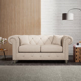 Everett 2 Seater Sofa Oyster Washed Oak Feet from Roseland Furniture