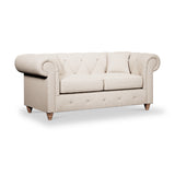 Everett 2 Seater Sofa Oyster Walnut Feet from Roseland Furniture