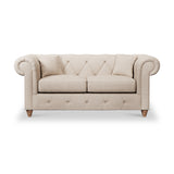 Everett 2 Seater Sofa Oyster Walnut Feet from Roseland Furniture