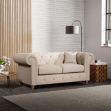 Everett 2 Seater Sofa Oyster Walnut Feet from Roseland Furniture