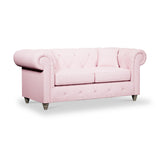Everett 2 Seater Sofa Pink Washed Oak Feet from Roseland Furniture