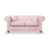 Everett 2 Seater Sofa Pink Washed Oak Feet from Roseland Furniture