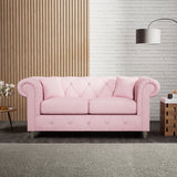 Everett 2 Seater Sofa Pink Washed Oak Feet from Roseland Furniture