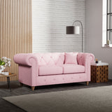 Everett 2 Seater Sofa Pink Walnut Feet from Roseland Furniture