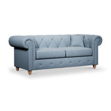 Everett 3 Seater Sofa Deep Blue Walnut Feet from Roseland Furniture