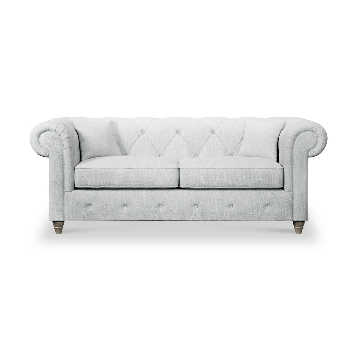 Everett 3 Seater Sofa Light Blue Washed Oak Feet from Roseland Furniture