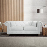 Everett 3 Seater Sofa Light Blue Washed Oak Feet from Roseland Furniture