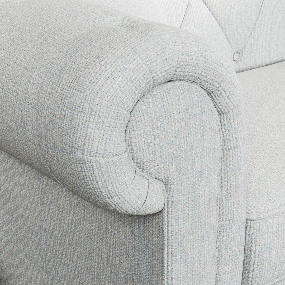 Everett 3 Seater Sofa Light Blue Washed Oak Feet from Roseland Furniture