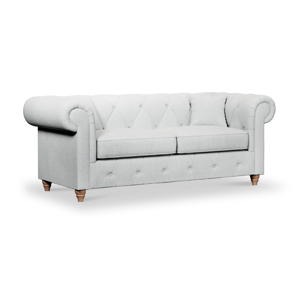 Everett 3 Seater Sofa Light Blue Walnut Feet from Roseland Furniture