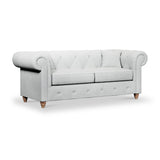 Everett 3 Seater Sofa Light Blue Walnut Feet from Roseland Furniture
