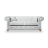 Everett 3 Seater Sofa Light Blue Walnut Feet from Roseland Furniture