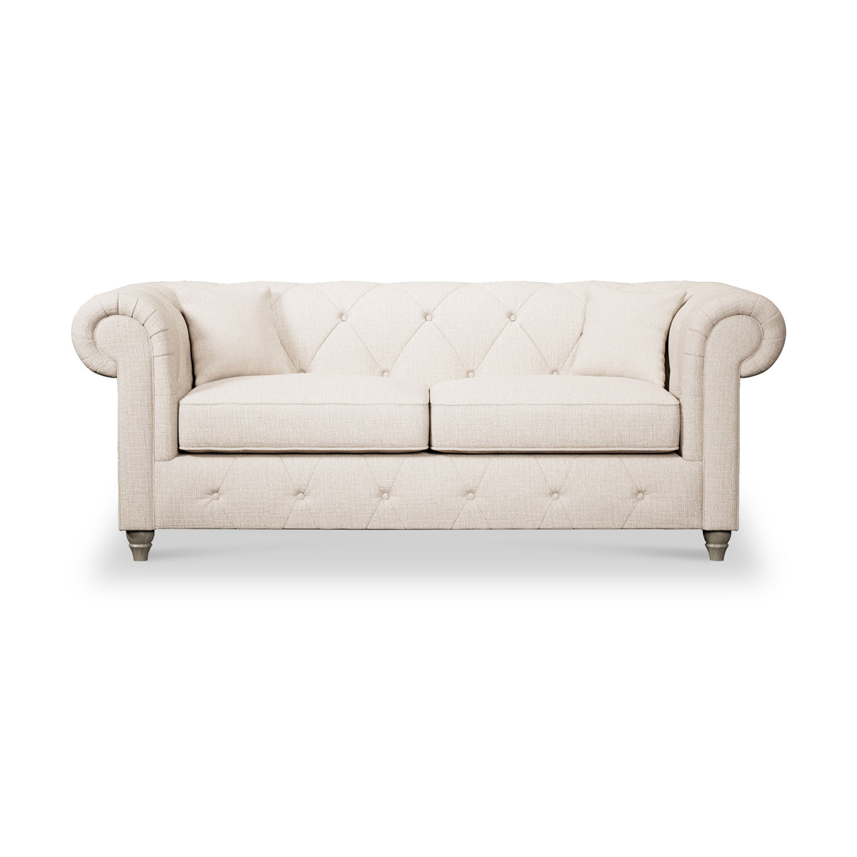 Everett 3 Seater Sofa Oyster Washed Oak Feet from Roseland Furniture
