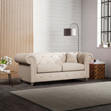 Everett 3 Seater Sofa Oyster Washed Oak Feet from Roseland Furniture