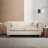 Everett 3 Seater Sofa Oyster Washed Oak Feet from Roseland Furniture