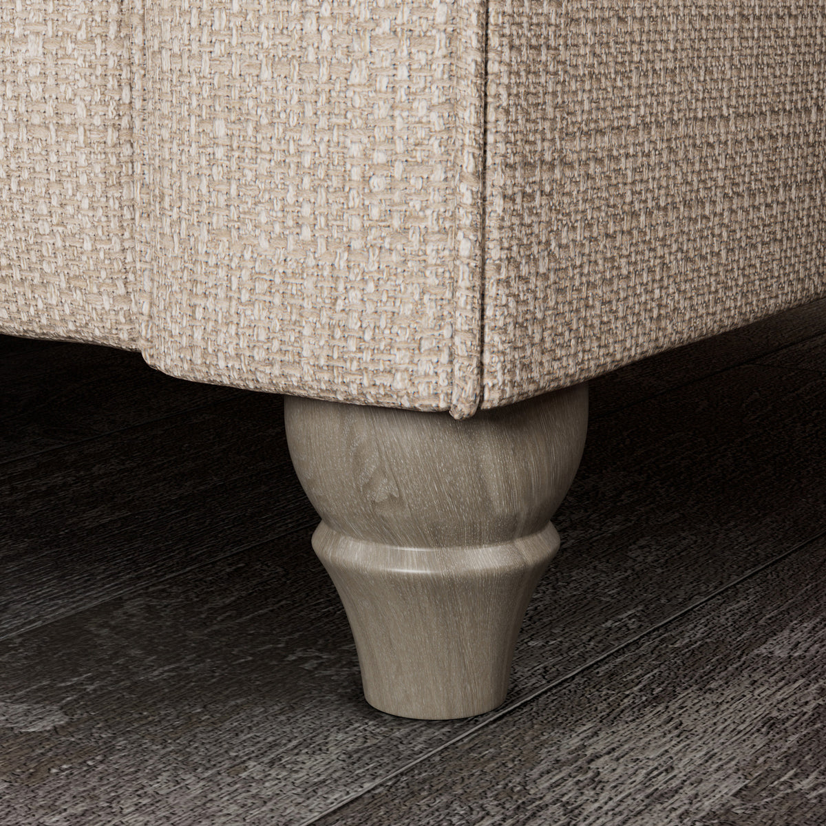 Everett 3 Seater Sofa Oyster Washed Oak Feet from Roseland Furniture
