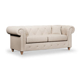 Everett 3 Seater Sofa Oyster Walnut Feet from Roseland Furniture