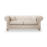 Everett 3 Seater Sofa Oyster Walnut Feet from Roseland Furniture