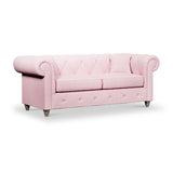 Everett 3 Seater Sofa Pink Washed Oak Feet from Roseland Furniture