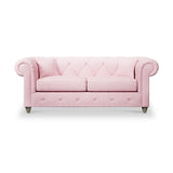Everett 3 Seater Sofa Pink Washed Oak Feet from Roseland Furniture