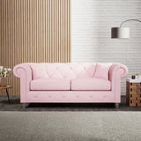Everett 3 Seater Sofa Pink Washed Oak Feet from Roseland Furniture