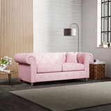 Everett 3 Seater Sofa Pink Washed Oak Feet from Roseland Furniture
