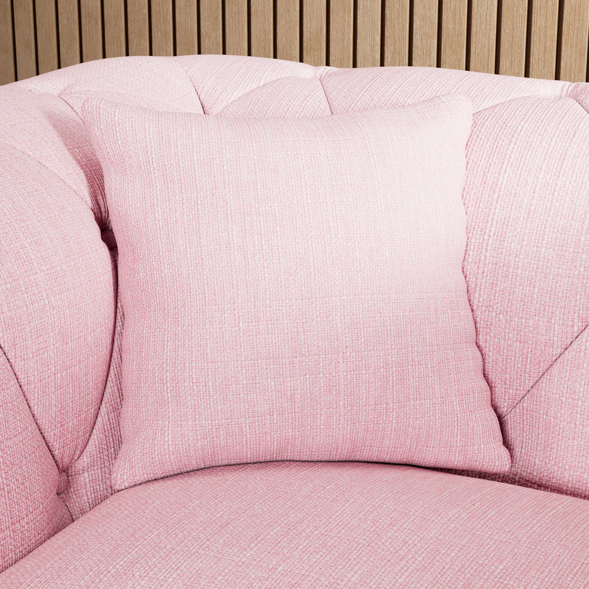 Everett 3 Seater Sofa Pink Washed Oak Feet from Roseland Furniture