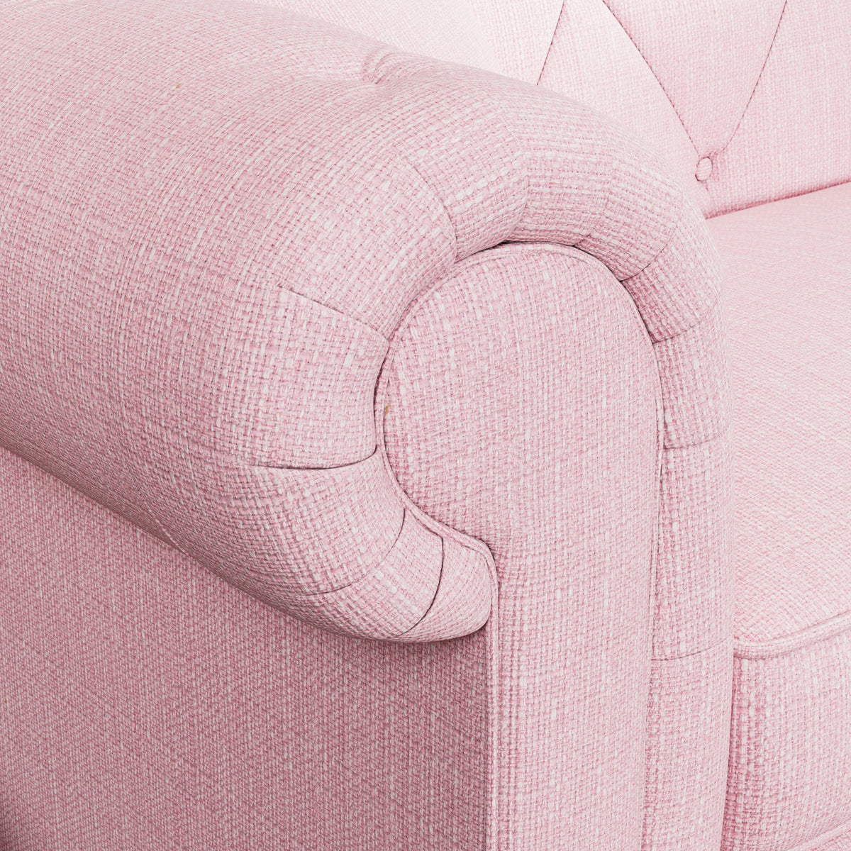 Everett 3 Seater Sofa Pink Washed Oak Feet from Roseland Furniture