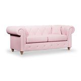 Everett 3 Seater Sofa Pink Walnut Feet from Roseland Furniture