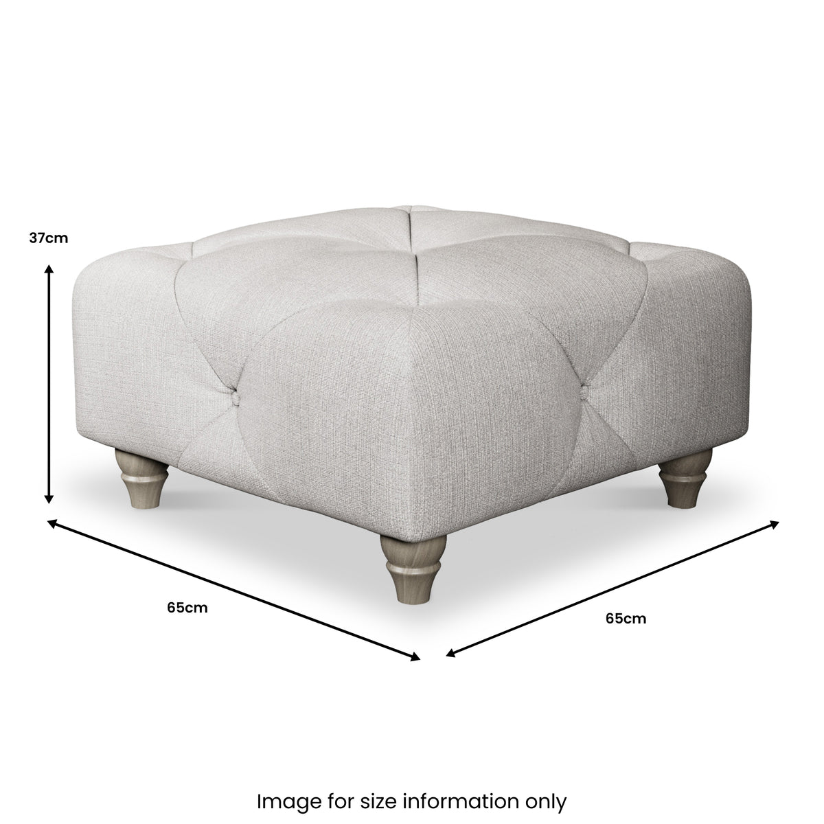 Everett Button Top Footstool Ash Washed Oak Feet from Roseland Furniture