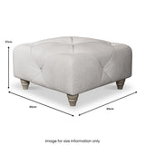 Everett Button Top Footstool Ash Washed Oak Feet from Roseland Furniture